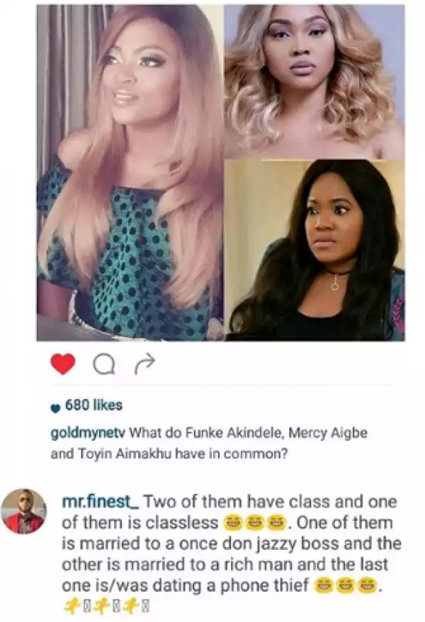 See how this guy indirectly shaded Toyin Aimakhu